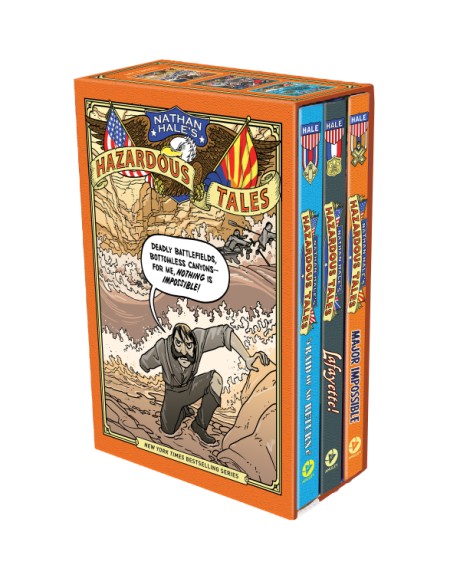 Cover image for Nathan Hale's Hazardous Tales Third 3-Book Box Set A Graphic Novel Collection