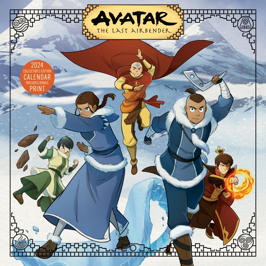 Avatar: The Last Airbender 2024 Collector's Edition Wall Calendar 13 Illustrations + Bonus Print