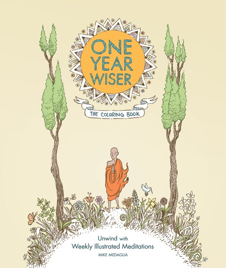Cover image for One Year Wiser: The Coloring Book Unwind with Weekly Illustrated Meditations