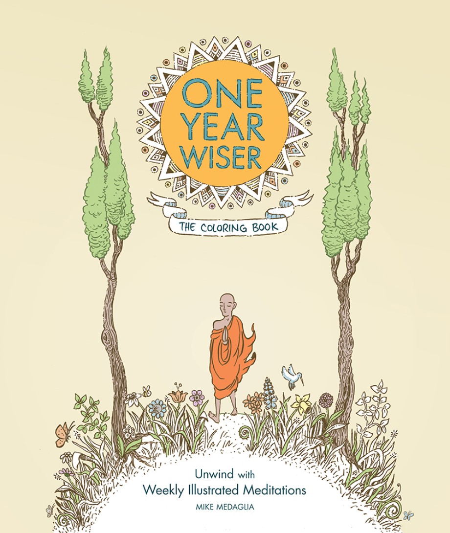 Cover for One Year Wiser: The Coloring Book Unwind with Weekly Illustrated Meditations