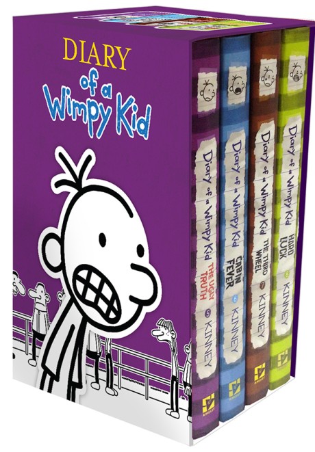 Cover image for Diary of a Wimpy Kid Box of Books 5-8 Hardcover Gift Set Ugly Truth, Cabin Fever, The Third Wheel, Hard Luck