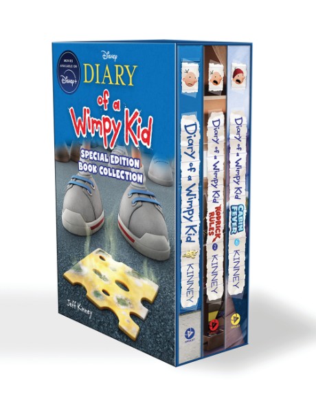 Cover image for Diary of a Wimpy Kid 3-Book Collection: Special Disney+ Cover Editions Diary of a Wimpy Kid, Rodrick Rules, and Cabin Fever