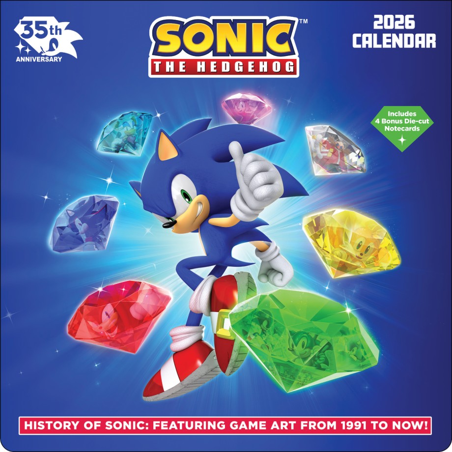 Sonic the Hedgehog 35th Anniversary 2026 Wall Calendar with 4 Bonus Notecards