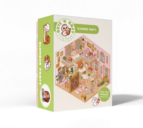 Cute 'n' Cozy Slumber Party: a 500-piece Jigsaw Puzzle A 500-piece Jigsaw Puzzle by Zenny Abanales
