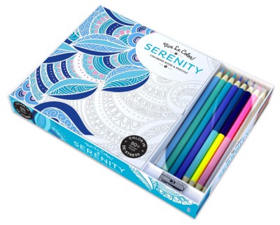 Vive Le Color! Serenity (Adult Coloring Book and Pencils) Color Therapy Kit