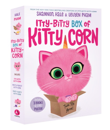 Cover image for Itty-Bitty Box of Kitty-Corn Contains 3 Favorite Full-Size Hardcovers