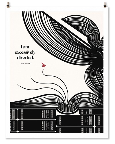 Jane Austen "Diverted" Print