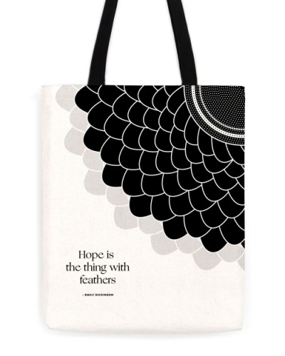 Emily Dickinson "Feathers" Tote
