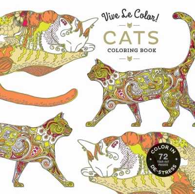 Vive Le Color! Cats (Adult Coloring Book) Color In; De-stress (72 Tear-out Pages)