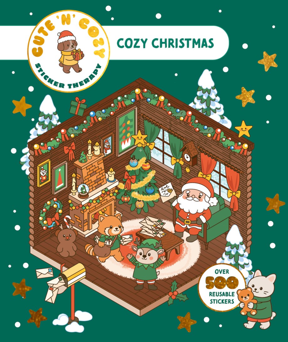 Cute 'n' Cozy Sticker Therapy: Cozy Christmas Over 500 Reusable Stickers!