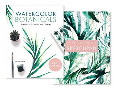 Cover image for Watercolor Botanicals (2 Books in 1) 20 Prints to Paint and Frame