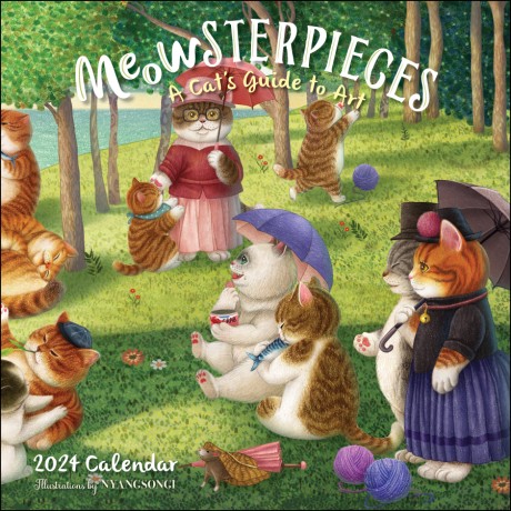 Meowsterpieces 2024 Wall Calendar: A Cat's Guide to Art 