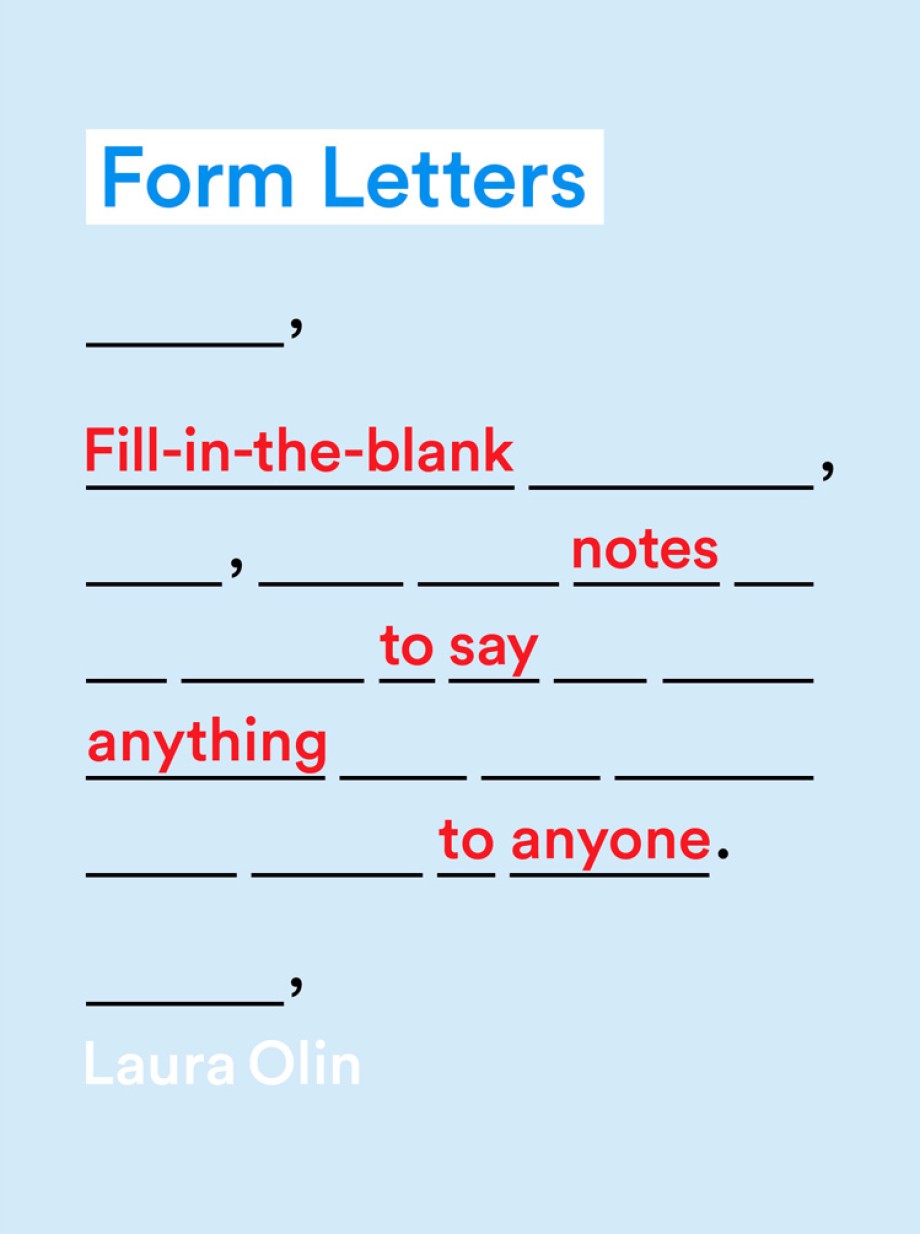 Cover for Form Letters Fill-In-the-Blank Notes to Say Anything to Anyone