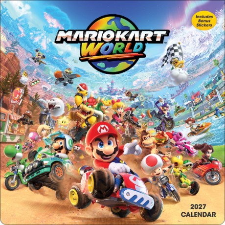 Cover image for Mario Kart World 2027 Wall Calendar with Bonus Stickers