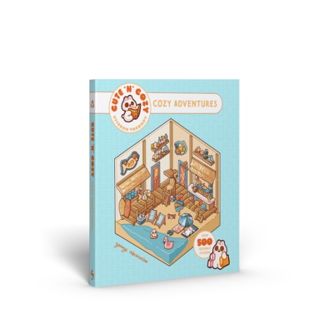 Cute 'n' Cozy Sticker Therapy: Cozy Adventures Make your own adorable 3D scenes with over 500 stickers!