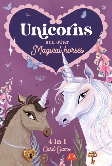 Cover image for Unicorns & Other Magical Horses: 4 in 1 Card Game Enjoy 4 Classic Games in 1 With These Beautifully Illustrated Cards