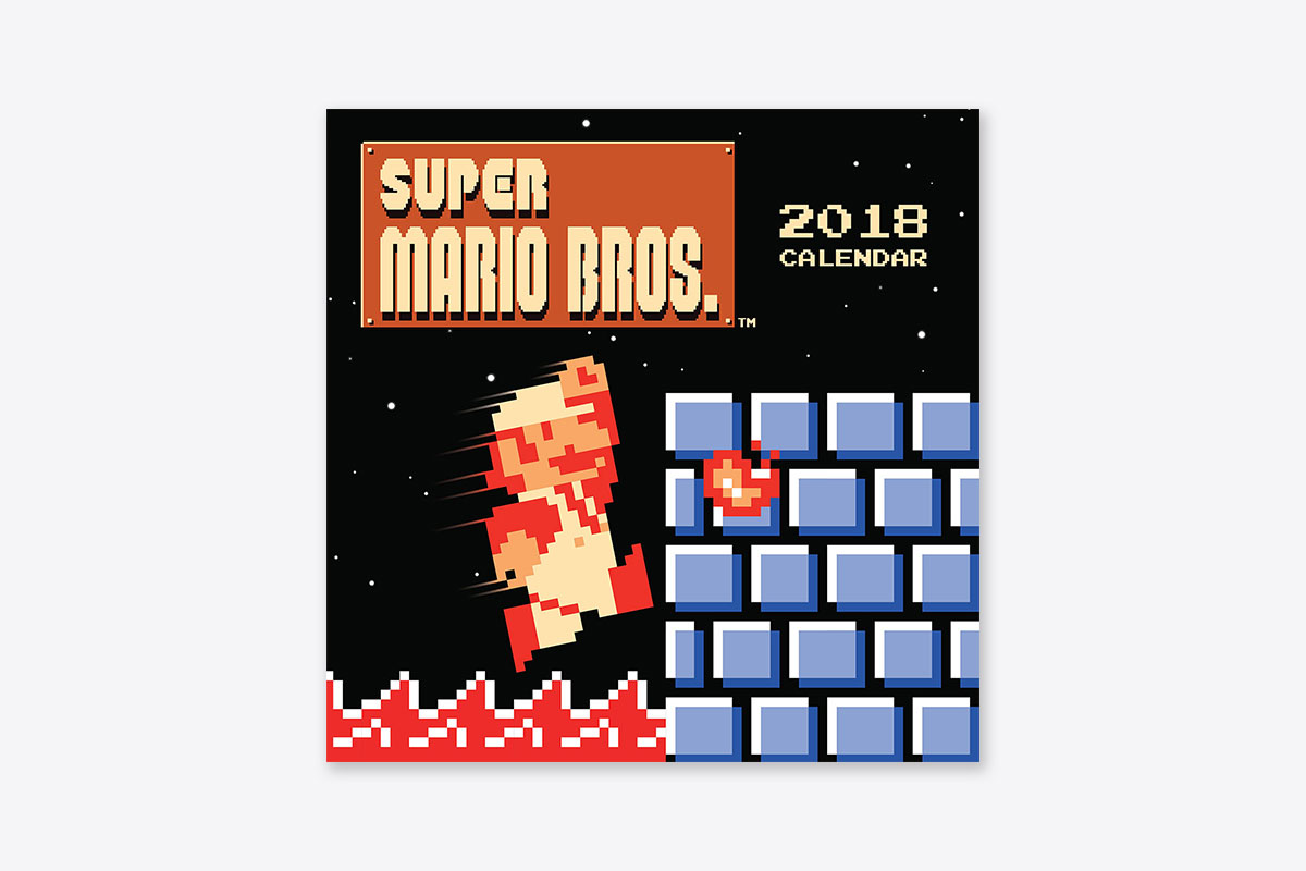 Super Mario Bros 2018 Wall Calendar Retro Art Wall Abrams 2021 super mario bros classic wall calendar